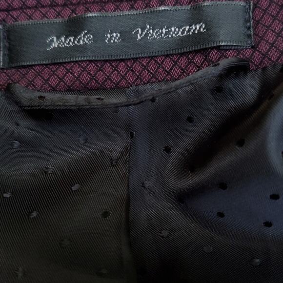Michael Strahan Collection Red Black Diamond Blazer Jacket Sport Coat Sz 40R - Picture 14 of 16